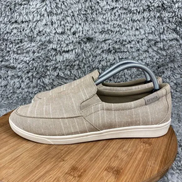 Crocs Citilane Sneakers Women's 11 Slip On Beige Canvas Shoes - Picture 2 of 9